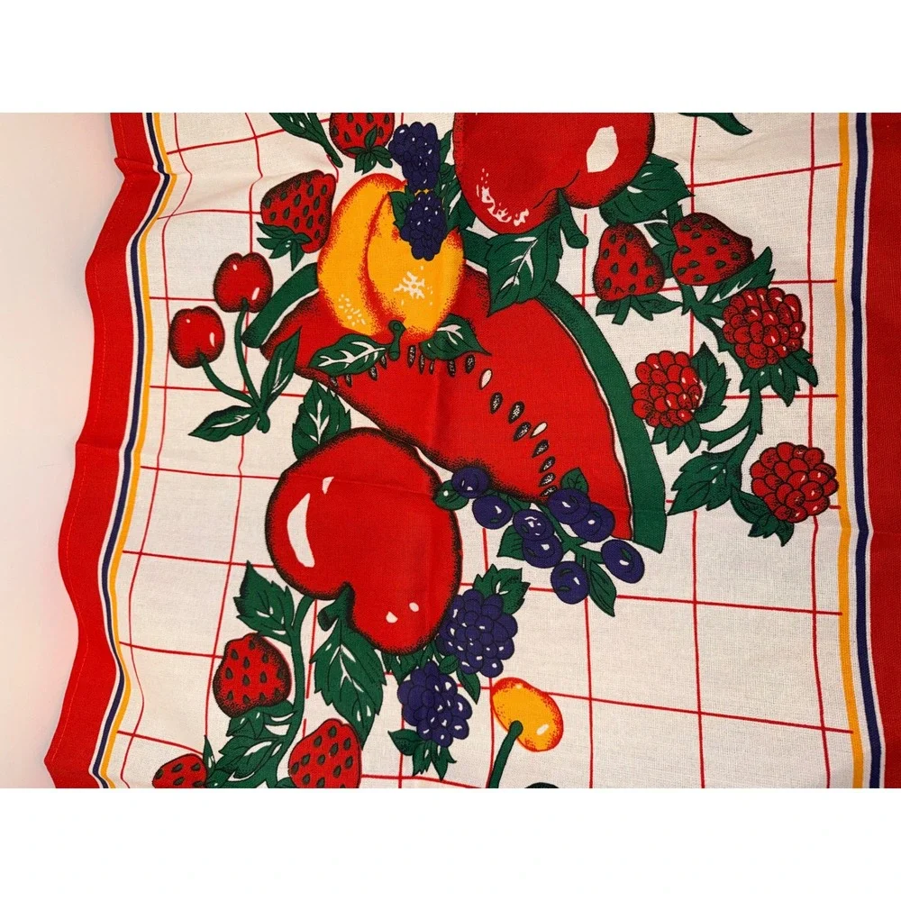 Vintage‎ Fruit Kitchen Tea Towels Set of 2 Lemons Watermelon Berries 100% Cotton